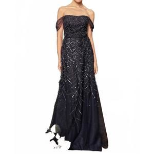 NEW DAYMOR off shoulder a-line gown in navy